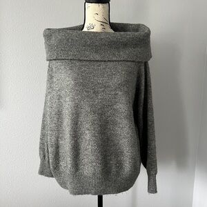 Women’s H&M Scoop Neck Off the Shoulder Sweater XL Gray